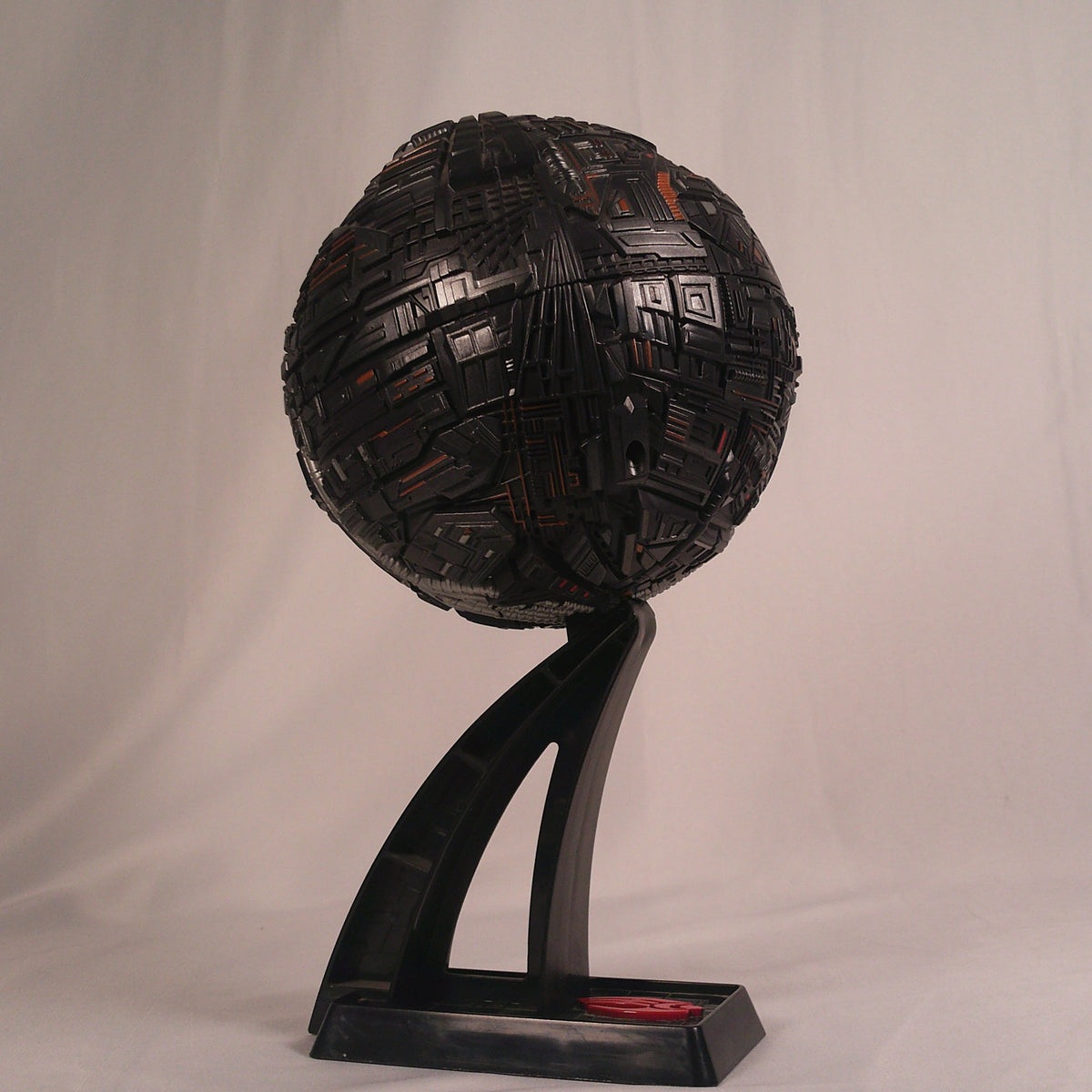 Borg Sphere on angled display stand, side view
