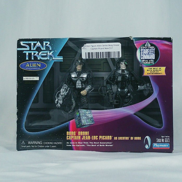 Star Trek — Borg Drone &amp; Captain Picard as Locutus 2-Pack (Playmates, Sealed)