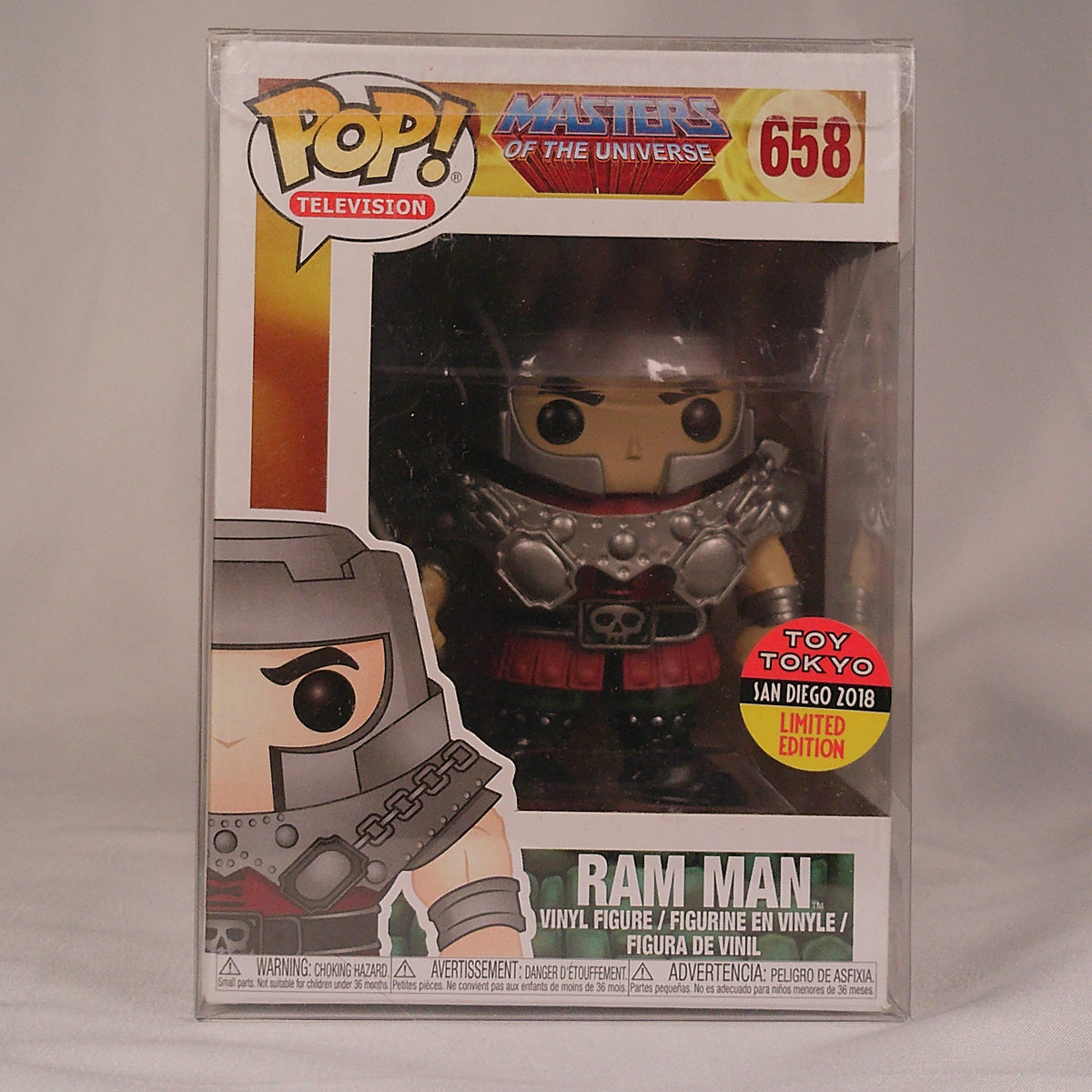 Ram Man Funko Pop box, second angle
