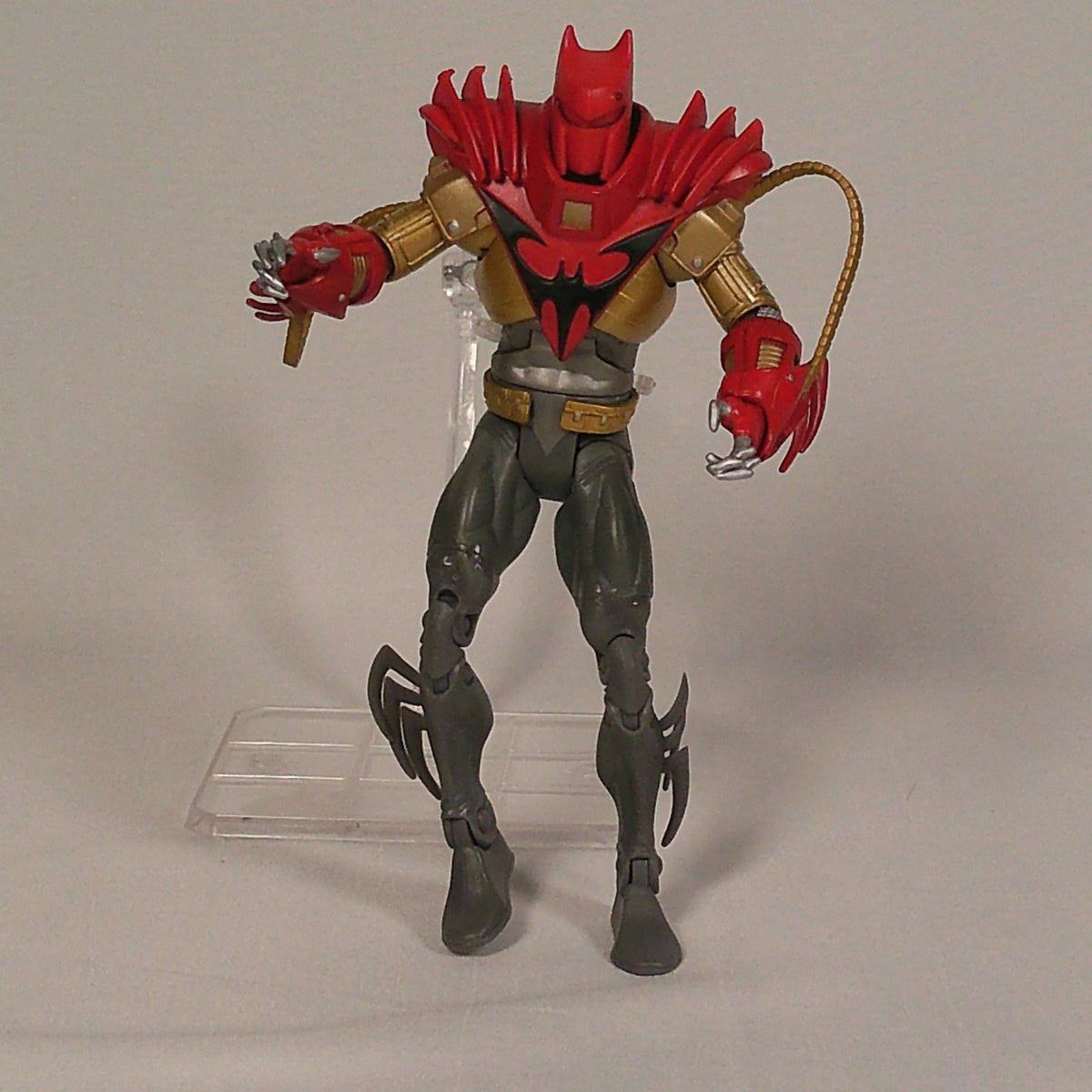 Azrael Batman red and gold armored figure, front view