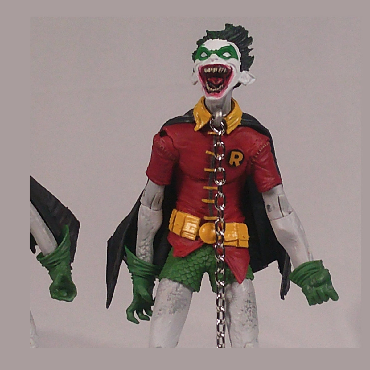 Close-up of a Rabid Robin head and chest sculpt