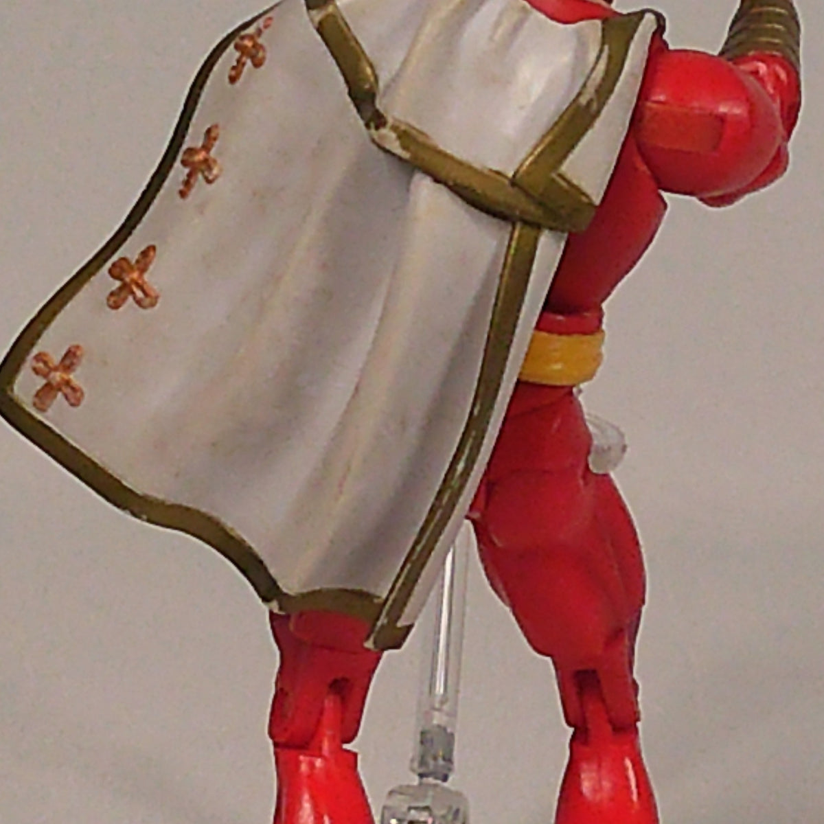 Shazam figure, angled view showing gold sash and cape