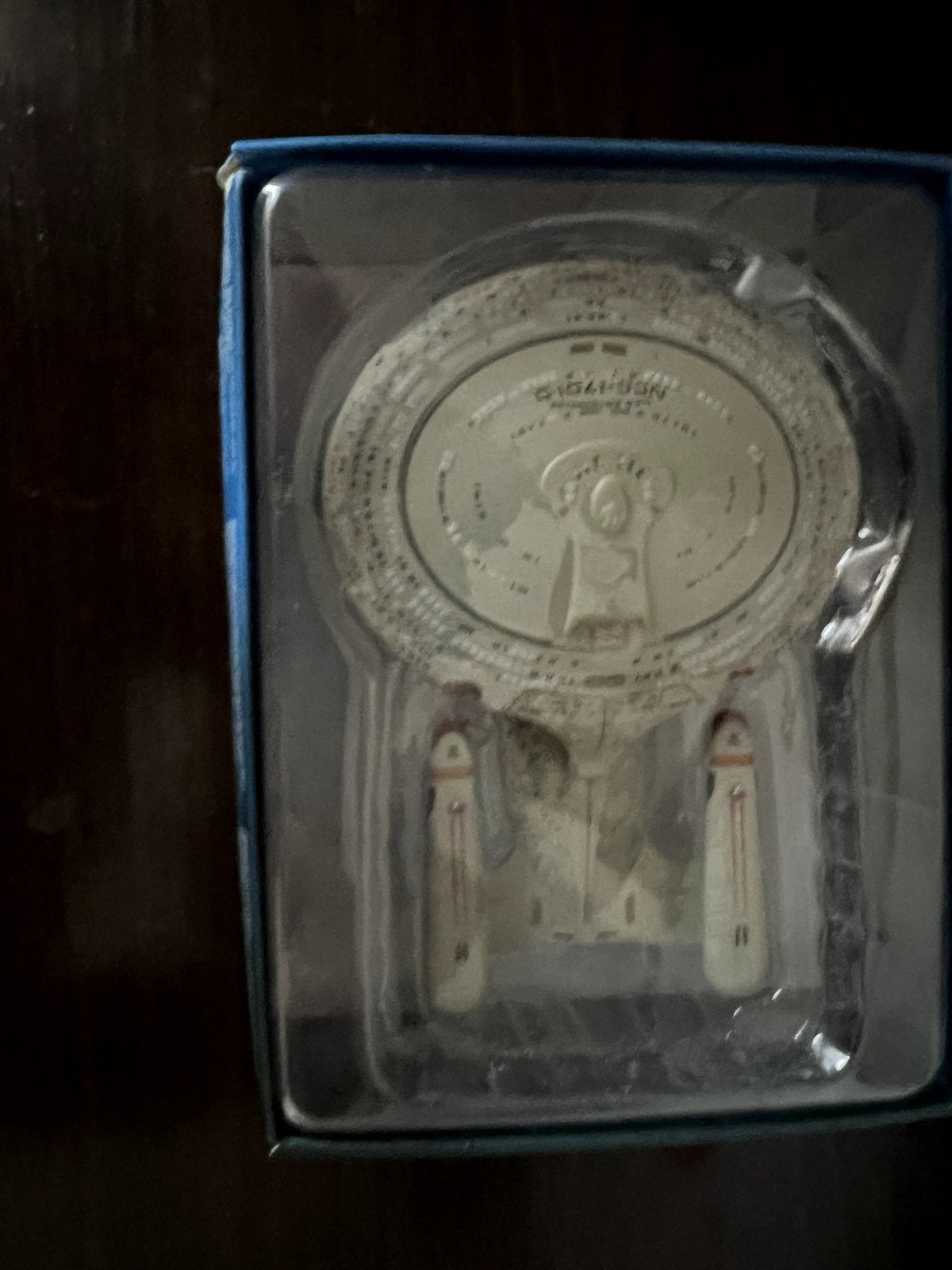 Second angle of the boxed Eaglemoss Enterprise showing the multi-series box artwork