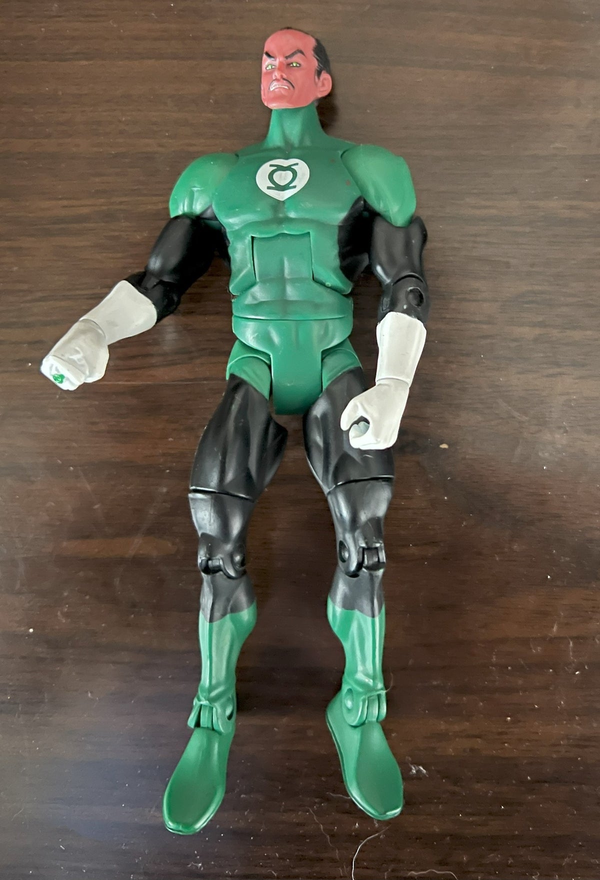 Sinestro figure in green and black Corps uniform, alternate view