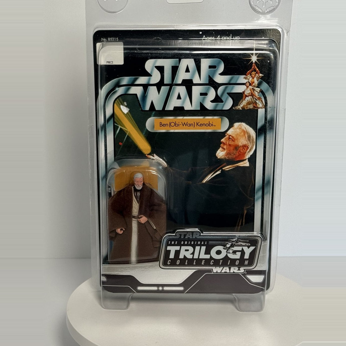 Close view of the card front and figure in bubble