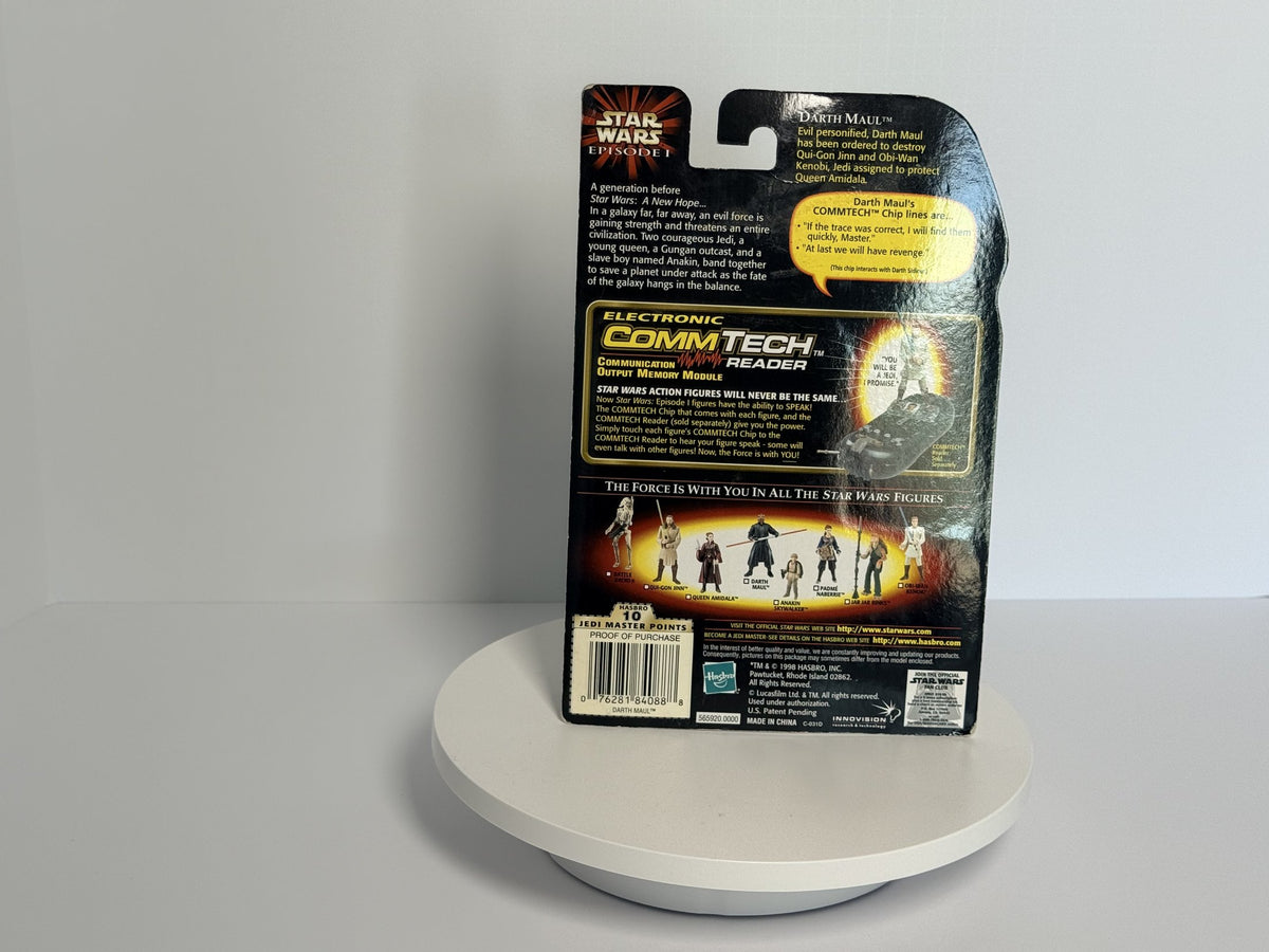 Card back showing CommTech reader details and Hasbro copyright
